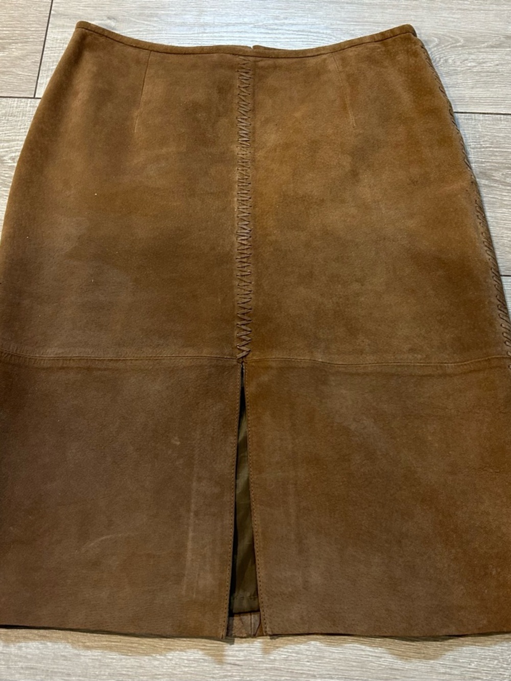 Vintage Margaret Godfrey Lleather & Suede Skirt